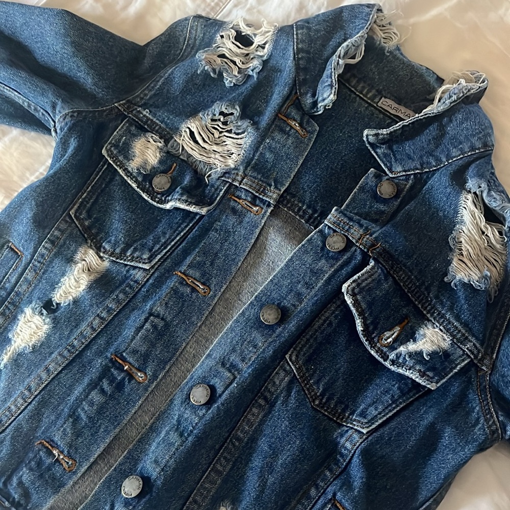 Distressed Denim Jacket - Picture 3 of 4